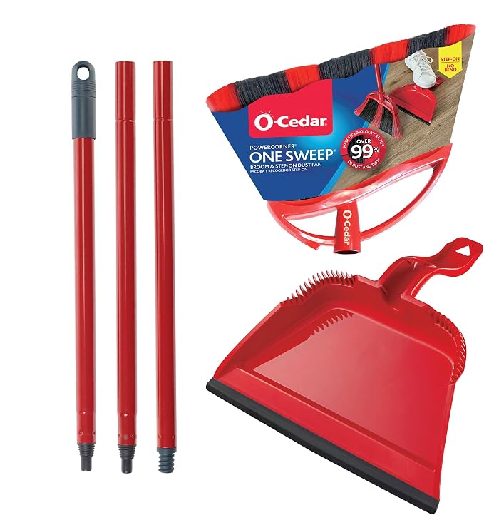 O-Cedar One Sweep Broom with Step-On Dustpan | Remove 99% with One | - Image 22