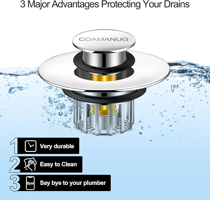 Bathtub Stopper | Shower Drain Hair Catcher, Pop-up Tub Stopper - Image 8