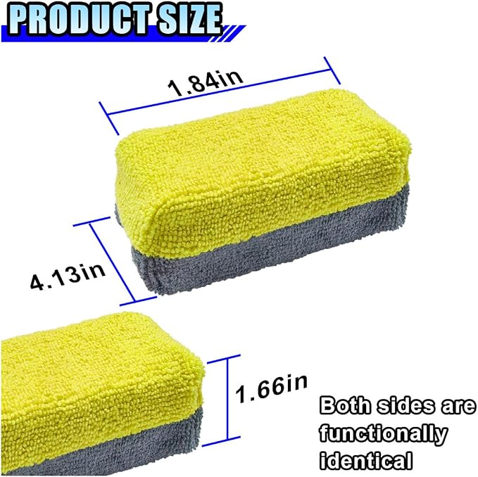 12PCS Ceramic Coating Applicator Sponge, 4.13'' x 1.84'' Microfiber Car - Image 2