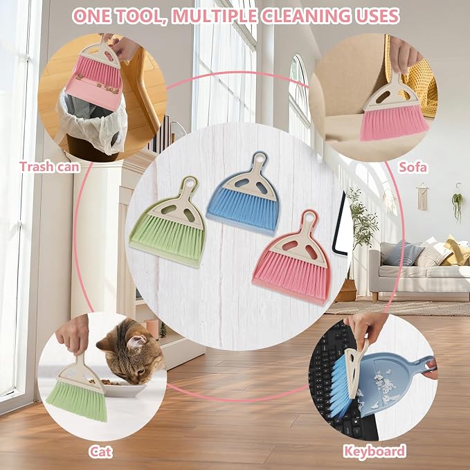 Mini Dustpan and Brush Set Portable Small Broom - Image 3