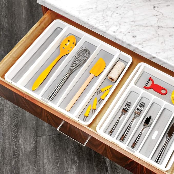 madesmart Expandable Utensil Tray-White | Classic Collection | 5-Compartments | - Image 3