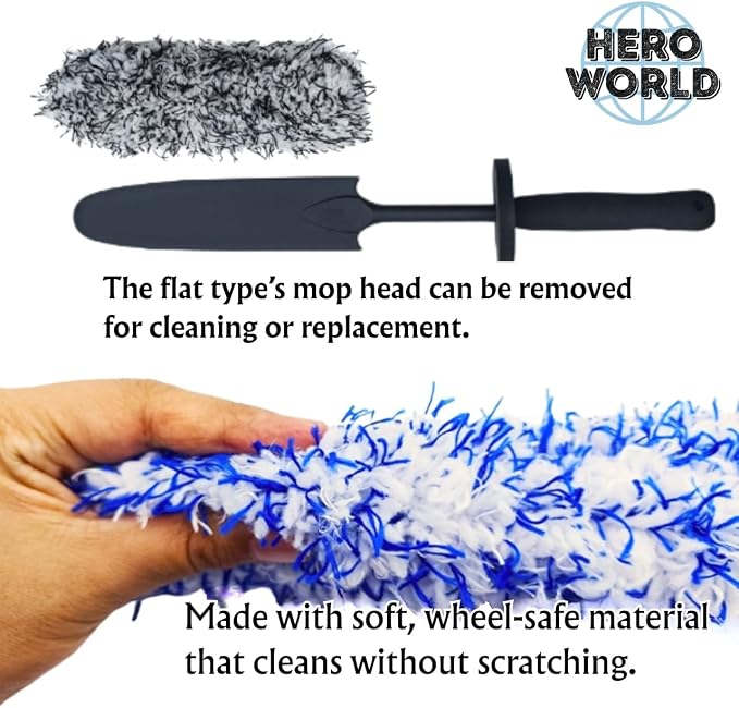 Soft Wheel Cleaning Brush, Metal-Free Wheel Mop Safe - Image 7