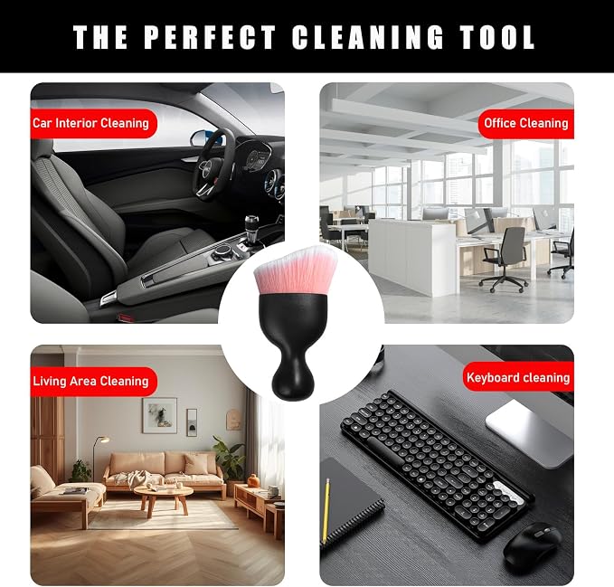 2PCS Car Interior Dust Brush, Soft Scratch Free Auto Detailing Brushes - Image 6