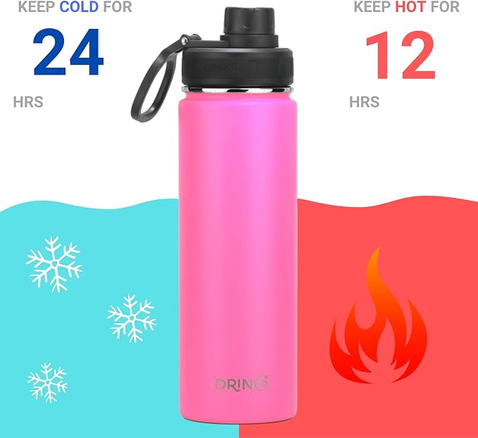 DRINCO Stainless Steel Water Bottle Spout Lid Vacuum Insulated Double Wall - Image 4