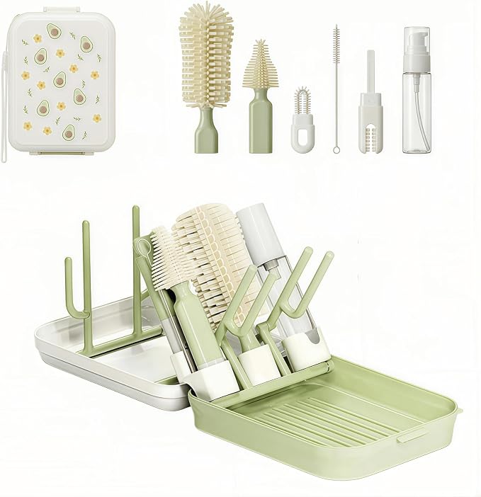 8-in-1 Baby Bottle Brush Set, Silicone Baby Bottle Cleaning Kit by PevxuoleoHomeLifeHall