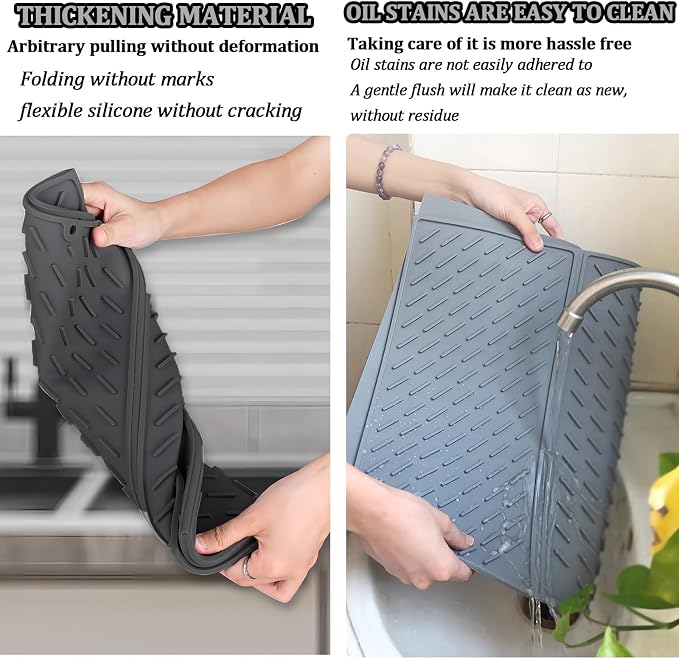 Collapsible Dish Drying Mat, Silicone Drying Mat - Image 5