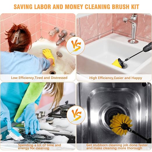 Drill Brush Set, Scrub Pads & Sponge - Image 4