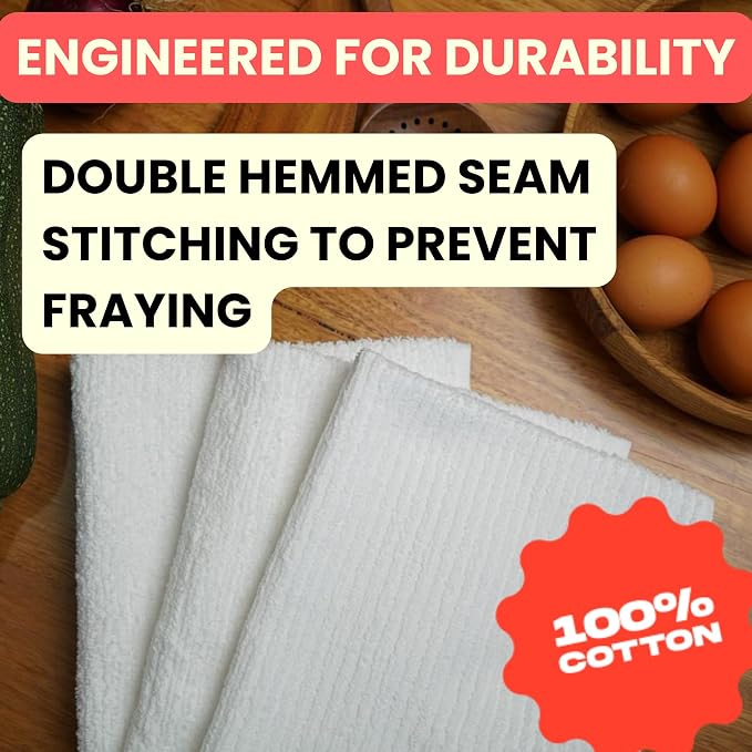 Absorbit Bar Mop Towels 100% Cotton 16x19 Super Absorbent, Bleach Safe - Image 5