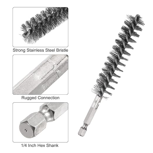 HARFINGTON 5Pcs Bore Brush Stainless Steel 18mm Dia Cleaning Twisted Wire Brush - Image 4