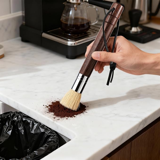Coffee Grinder Cleaning Brush Dusting Espresso Brush Cleaner Wood Handle and - Image 5