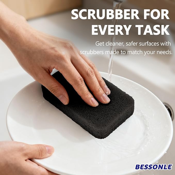 8 Pack Silicone Scrubbing Sponges, Heavy-Duty, Non-Scratch Kitchen Sponges - Image 4