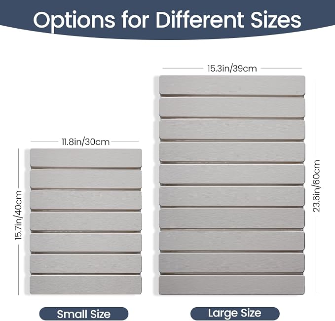 Meowoo Stone Drying Mat for Kitchen Counter, 23.6"x15.3" Foldable Diatomaceous - Image 8