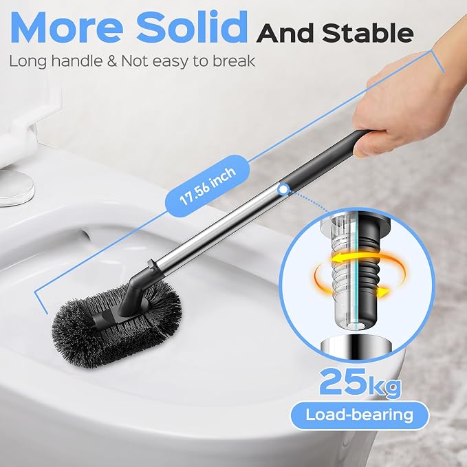 HAMITOR Toilet Plunger and Brush Set: 2 in 1 Stainless Steel Rustproof Combo - Image 6
