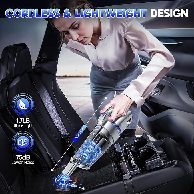 JONYJ Handheld Vacuum Cordless, 16000PA Strong Suction Hand Held Car Vacuum - Image 7