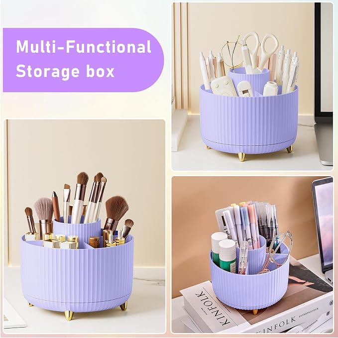 Diesisa Makeup Brush Holder Organizer, 360° Rotating Makeup Brush Organizer - Image 5