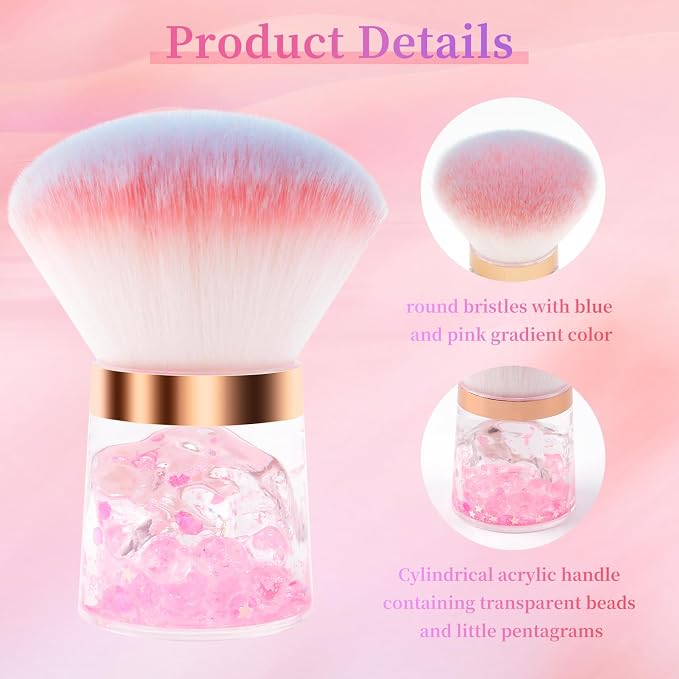ANGNYA Nail Dust Brush, Round Nail Art Dust Powder Remover Brush - Image 6