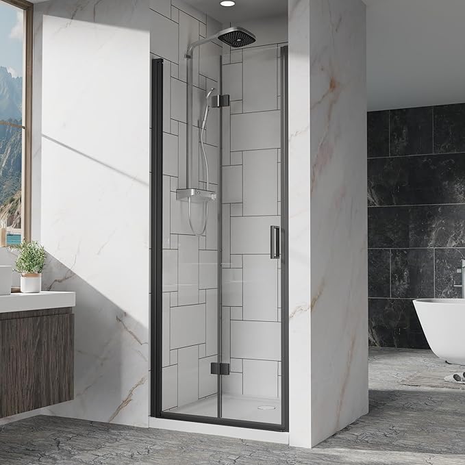 Frameless Bi-Fold Shower Door 30" W x 72" H, 1/4" Clear Tempered Glass - Image 3