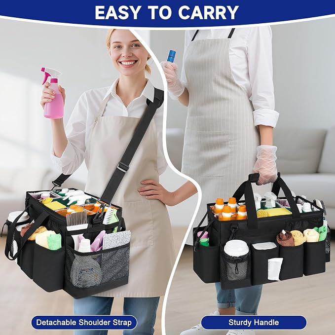 Cleaning Caddy Bag, Extra Large Cleaning Supplies Organizer - Image 5