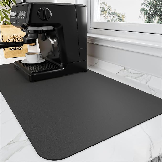 Coffee Mat - Absorbent Hide Stain Rubber Backed Dish Drying Mat by HotLive