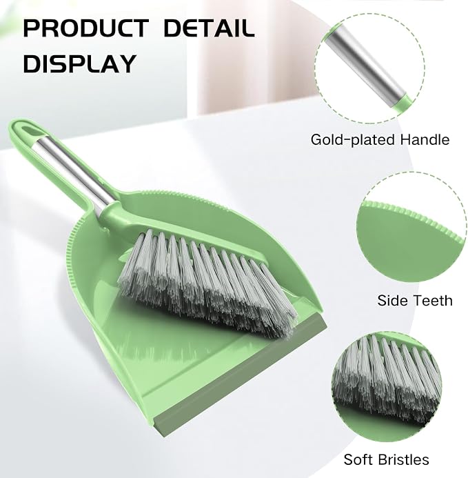NACENA Mini Broom and Dustpan Set, Small Dust Pan and Brush Set - Image 5