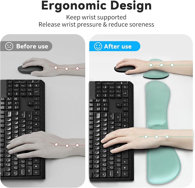 ZIBLY Wrist Rest Keyboard and Mouse Set - Image 3