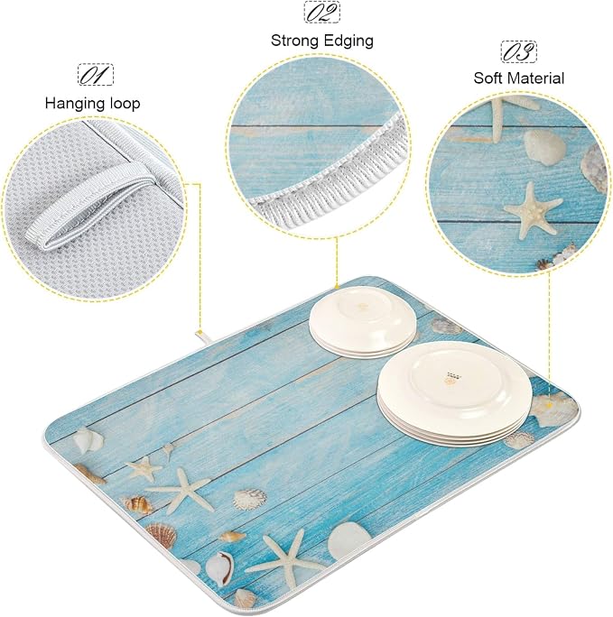 Seashells Starfish Dish Drying Mat - Image 6
