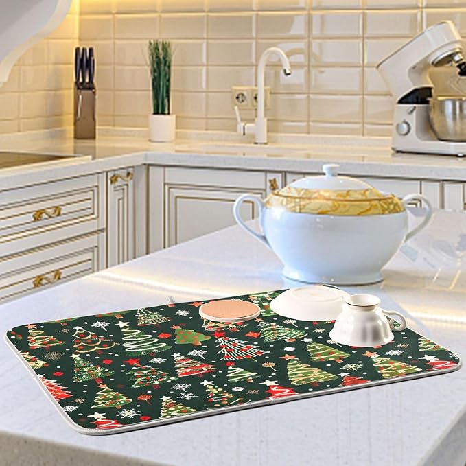 Christmas Tree Green Dish Drying Mat - Image 6