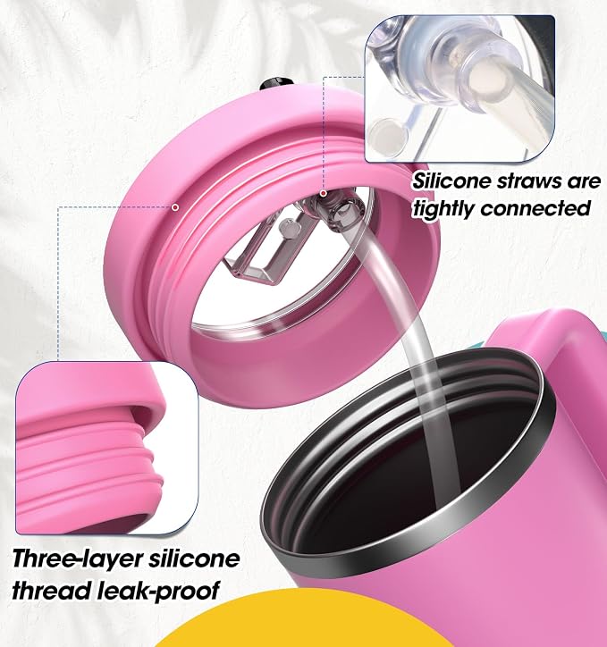 30oz Flip Straw Leak Proof Lid for Stanley Quencher, 30 oz Tumbler Lid - Image 4