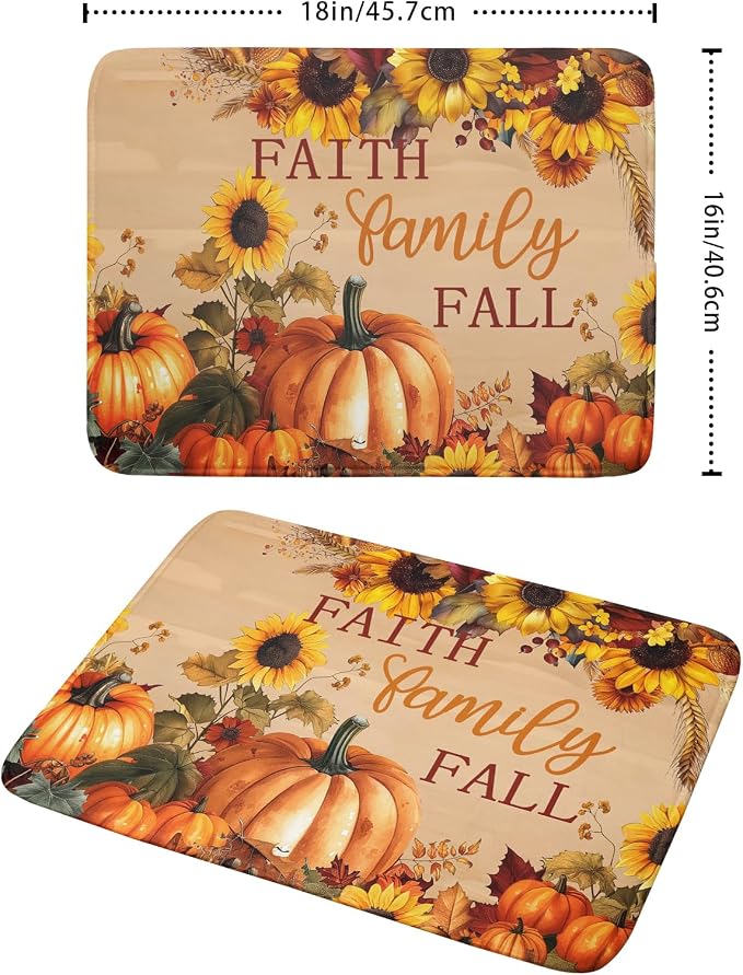 Faith FamilyFall Dish Drying Mat 16X18 Inch Thanksgiving Mats - Image 2