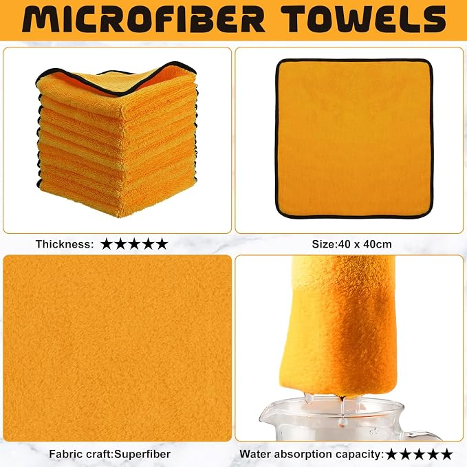Tallew 12 Pcs Microfiber Towels 16 Inch x 16 Inch Microfiber Cloth Car Drying - Image 3