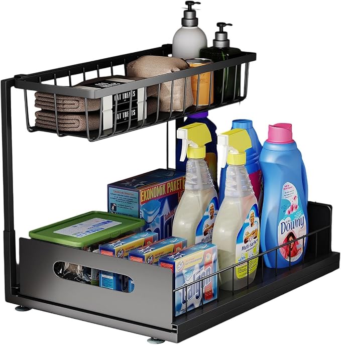Under Sink Organizer, 2 Tier Under Sink Organizers and Storage Multi-Purpose by UINOFLE