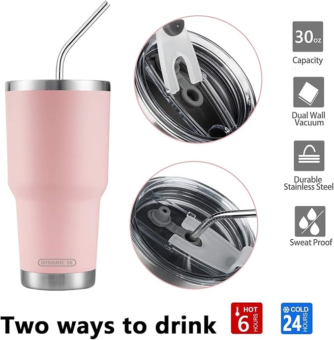 D·S 30oz Sakura Pink Tumbler Stainless Steel Double Wall Vacuum Insulated Mug - Image 4