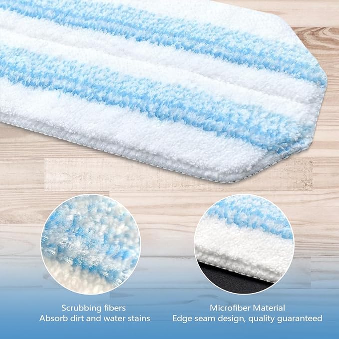 6 Pack Mop Replacement Pads for Ocedar H2prO Flat Mop System, Washable and - Image 3