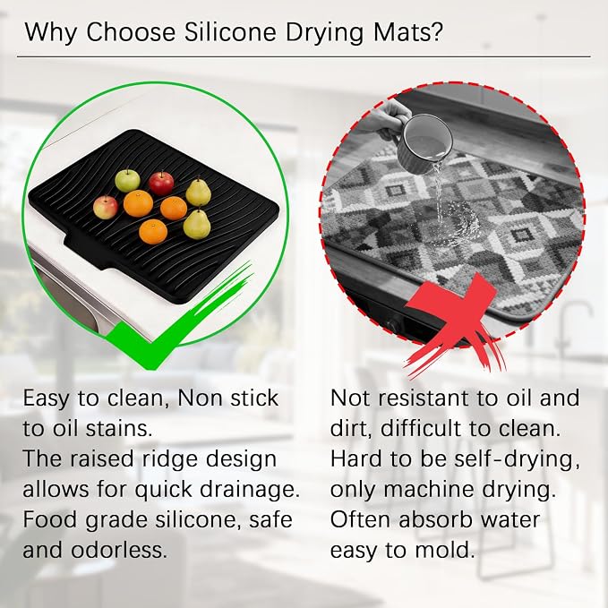 Silicone Drying Mat, Heat-Resistant, Eco-friendly, Hygienic Drying Pad - Image 6