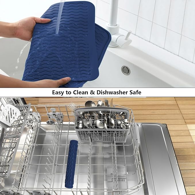 ZLR Silicone Dish Drying Mat for Kitchen Counter, Eco-Friendly Fast Dry Dish Mat - Image 8