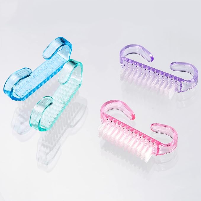 4 Pieces Handle Nail Brush Nail Hand Scrubbing Cleaning Brush - Image 5