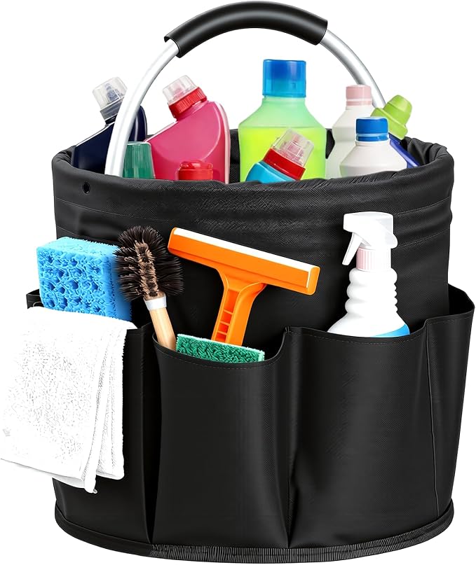 Cleaning Caddy with Handle, Cleaning Products Organiser, Foldable Storage Basket by Unknown