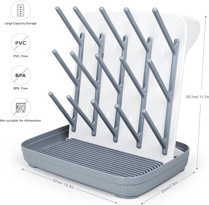 Termichy Baby Bottle Drying Rack: Large Vertical Bottle Dryer Rack Holder - Image 5