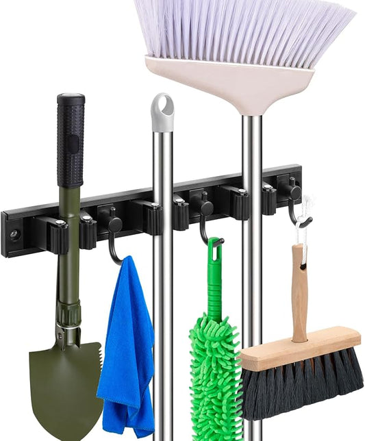 YA MI Mop holder, broom holder, stainless steel wall hanging tool storage device by Unknown