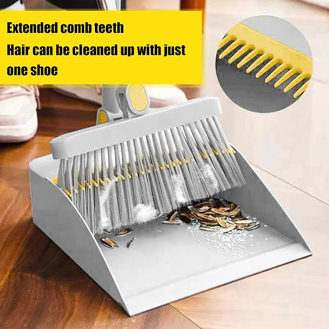 Broom with Dustpan Combo Set 180-degree Rotatable Brooms and Dustpan Set - Image 5