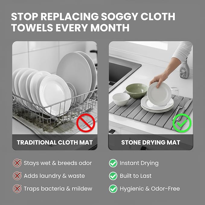Large Stone Drying Mat for Kitchen Counter - Image 7