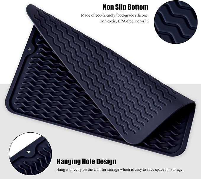 Large 14" x 11" Silicone Dish Drying Mat - Image 3