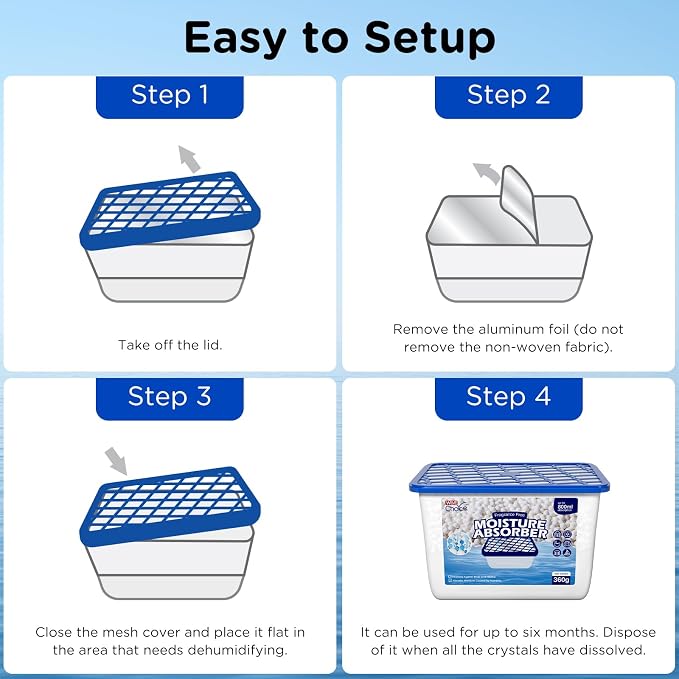 W&E Choice Moisture Absorbers, Fragrance-Free Dehumidifier Boxes - Image 9
