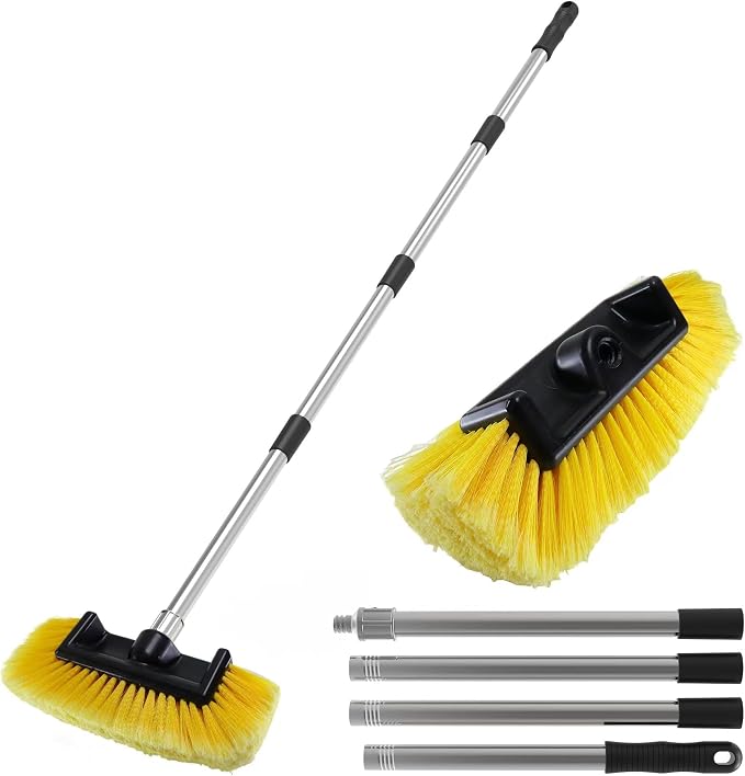 Five-Sided Car Wash Brush with 56" Long Handle | Car Wash 12" Dip Soft by Unknown