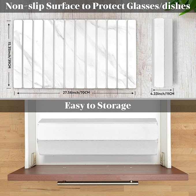 Large Stone Dish Drying Mats for Kitchen Counter, Collapsible Quick Drying Dish - Image 2