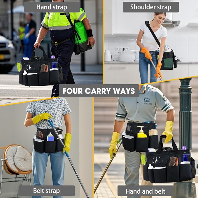 ZKOO Cleaning Bag Cleaning Caddy Organizer, Wearable Cleaning Caddy - Image 2