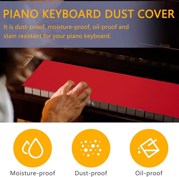 88 Keys Piano Keyboard Red Dust Cover - Image 4