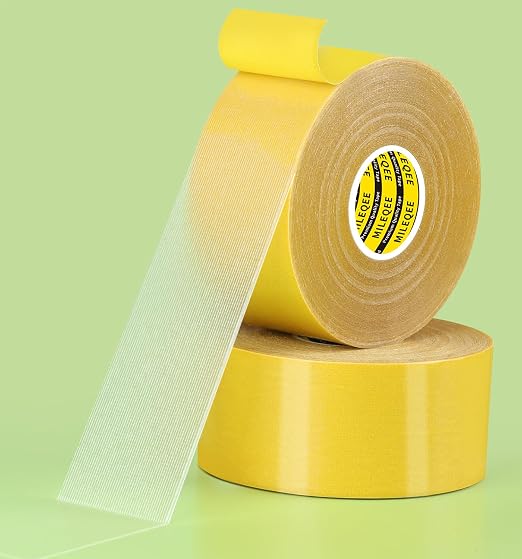 2Pack Double Sided Tape Heavy Duty, 2in x 66FT, Super Sticky Resistente Clear by MILEQEE