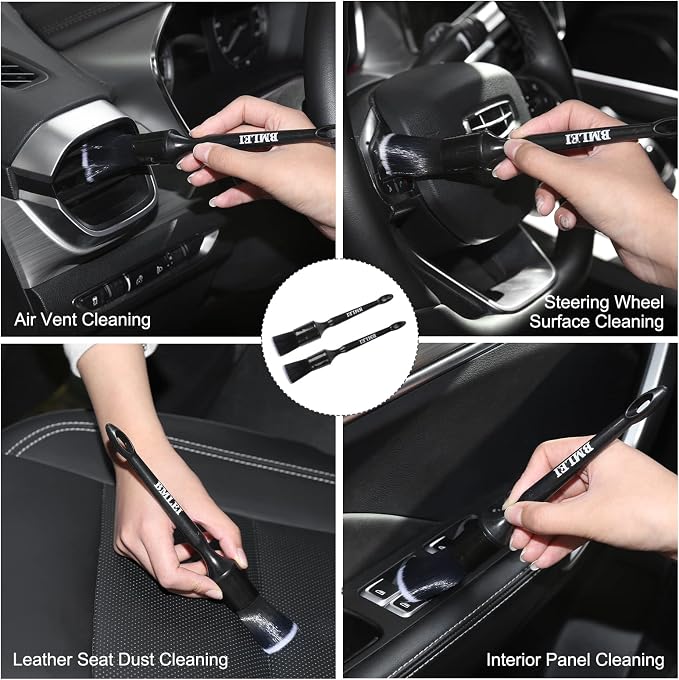 5pcs Car Detailing Brushes Set, Boars Hair Auto Car Detail Brush Kit No Scratch - Image 5
