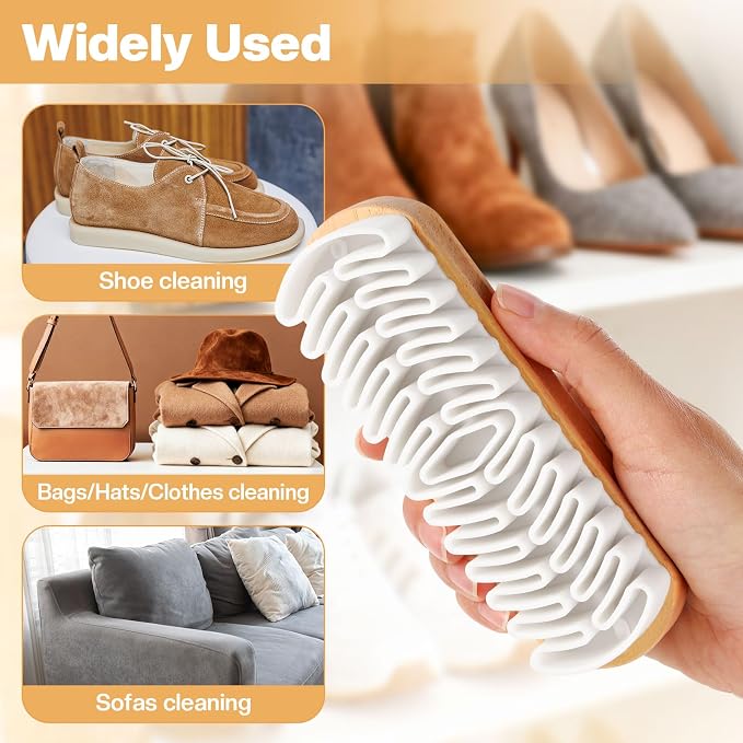 2 Pcs Suede Shoe Brush Nubuck Leather Cleaner Shoes Shine Dauber Crepe - Image 5